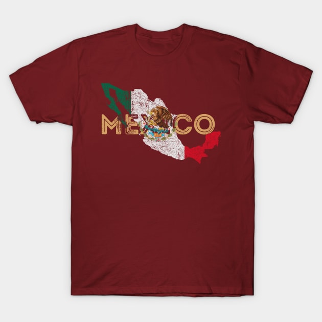 Mexico Map and Flag Souvenir T-Shirt by Family Heritage Gifts